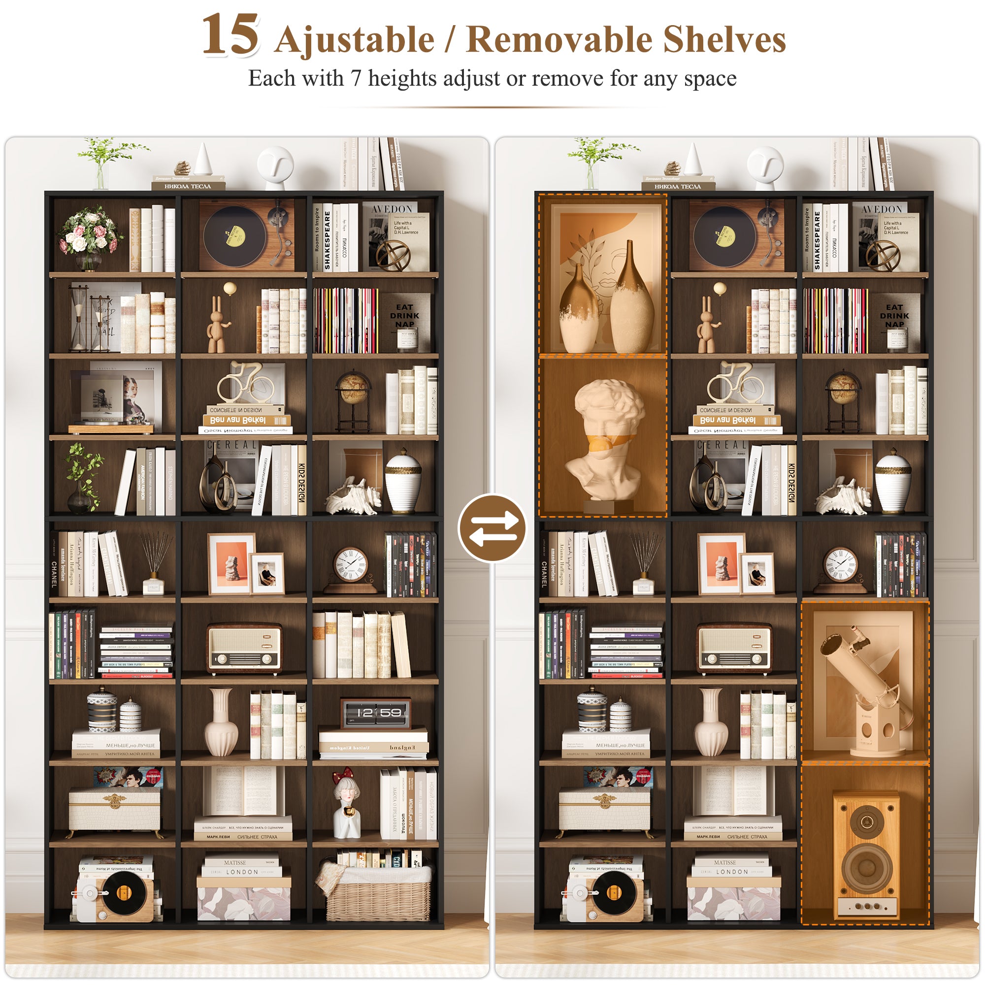 https://www.walmart.com/ip/Hiphuta-27-Cube-9-Tier-Bookcase-75-Tall-Triple-Wide-CD-Media-Storage-Organizer-with-15-Adjustable-Shelves-Freestanding-Display-Shelf-White/20350859792