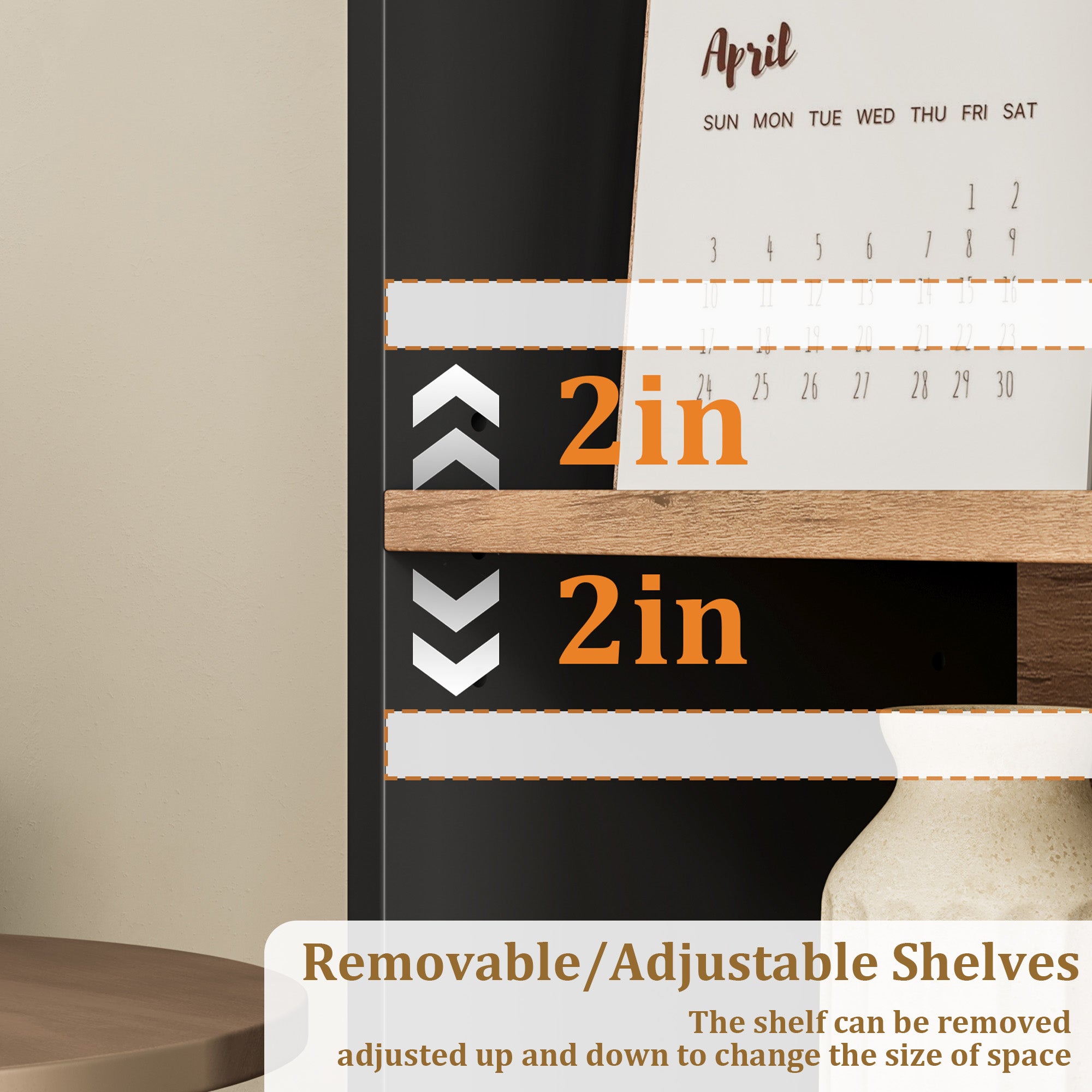 Hiphuta Tall Narrow Bookshelf 14 Tiers, Compact Corner Bookcase, Easy to Match for Living Room, Office, Study, Bedroom, Black & Oak