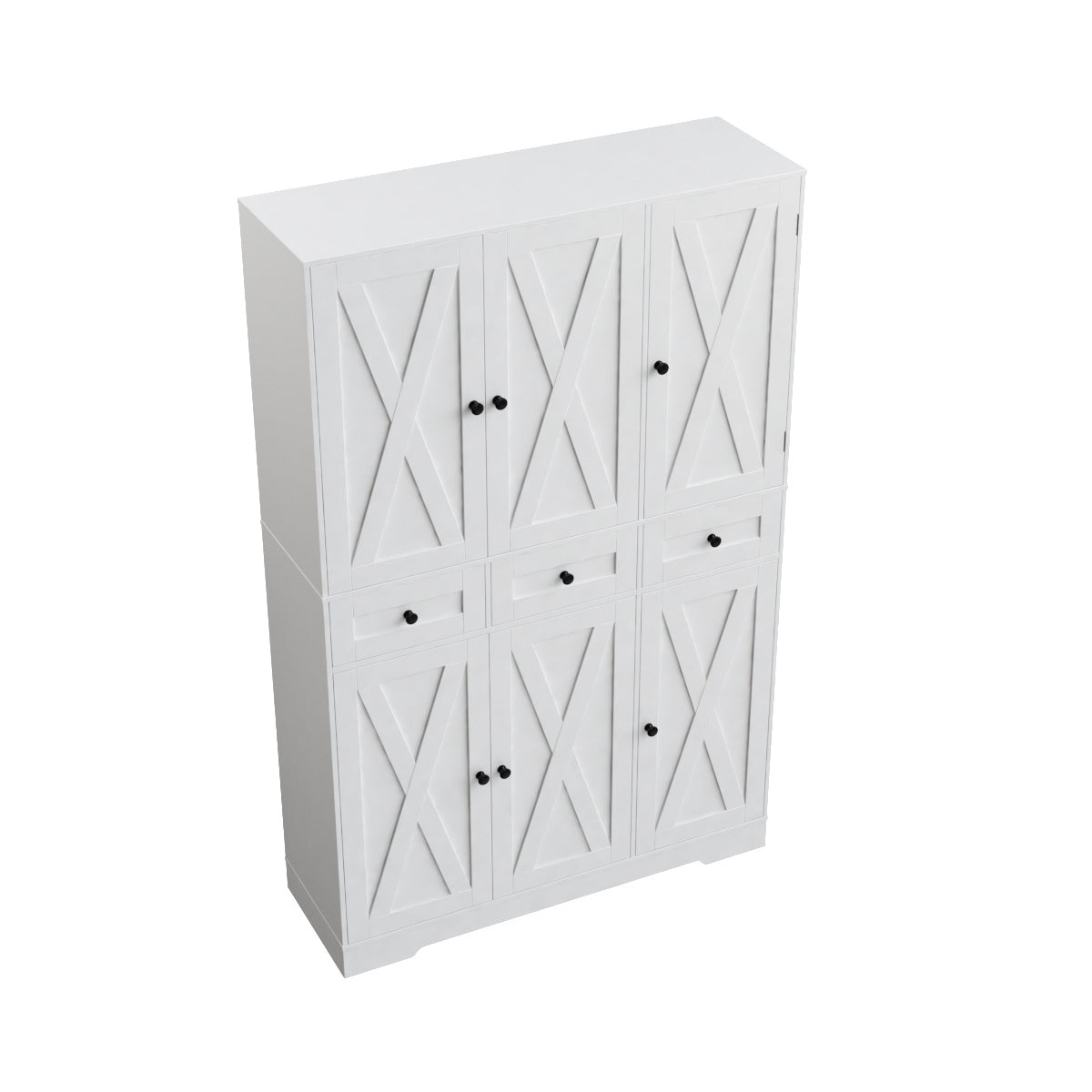 Hiphuta Farmhouse Kitchen Pantry Cabinet with Doors, Large Pantry Stroage Cabinet for Kitchen Dining Room, White