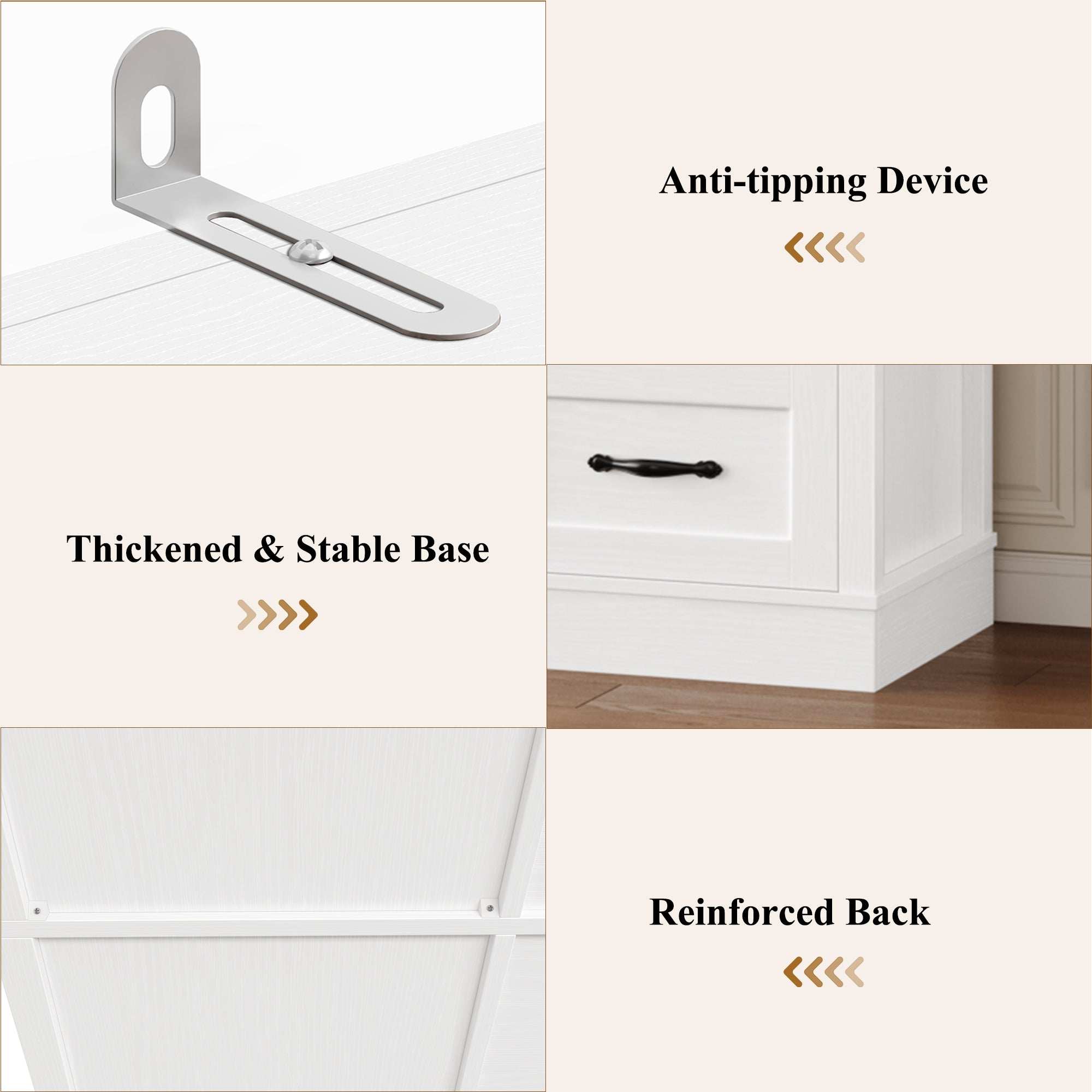 Hiphuta 74 in Tall Bookcase with 6 Drawers, Large Bookcase with Glass Door and Adjustable Shelves, Farmhouse Bookcase for Office Living Room, White