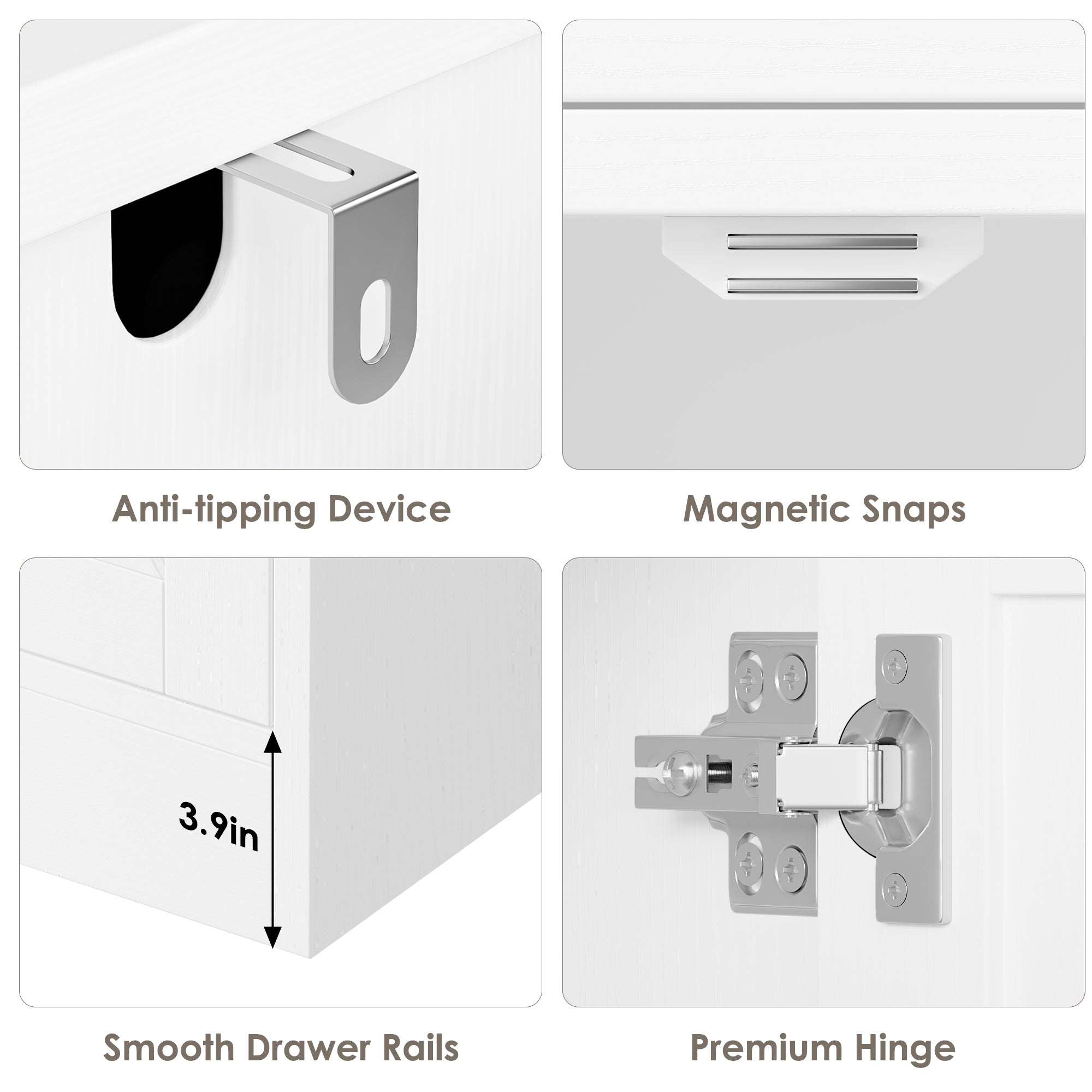 Hiphuta 6-tier Bookcase with Drawers & Doors, 71" Tall Bookcases, Wooden Storage Bookshelf for Living Room Home Office, White