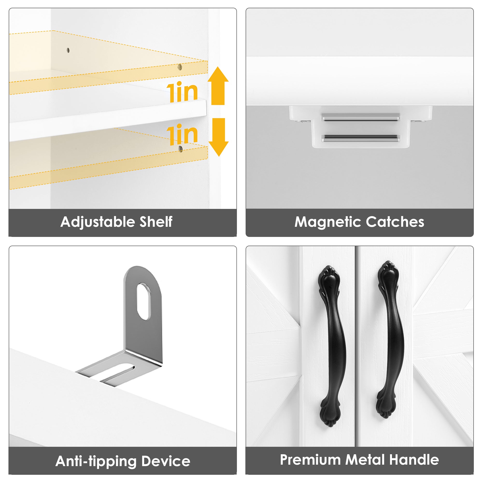 Homfa 74.8Tall Bookcases with Cabinet, Extra Large 6-Tier Wooden Bookshelf for Living Room, Display Bookshelf for Home Office, White