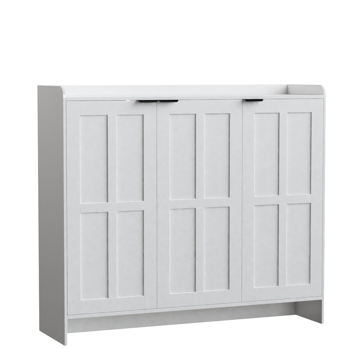 Hiphuta 6 Tiers Shoe Cabinet with Doors, Modern Minimalist Shoe Organizer for Entryway, White