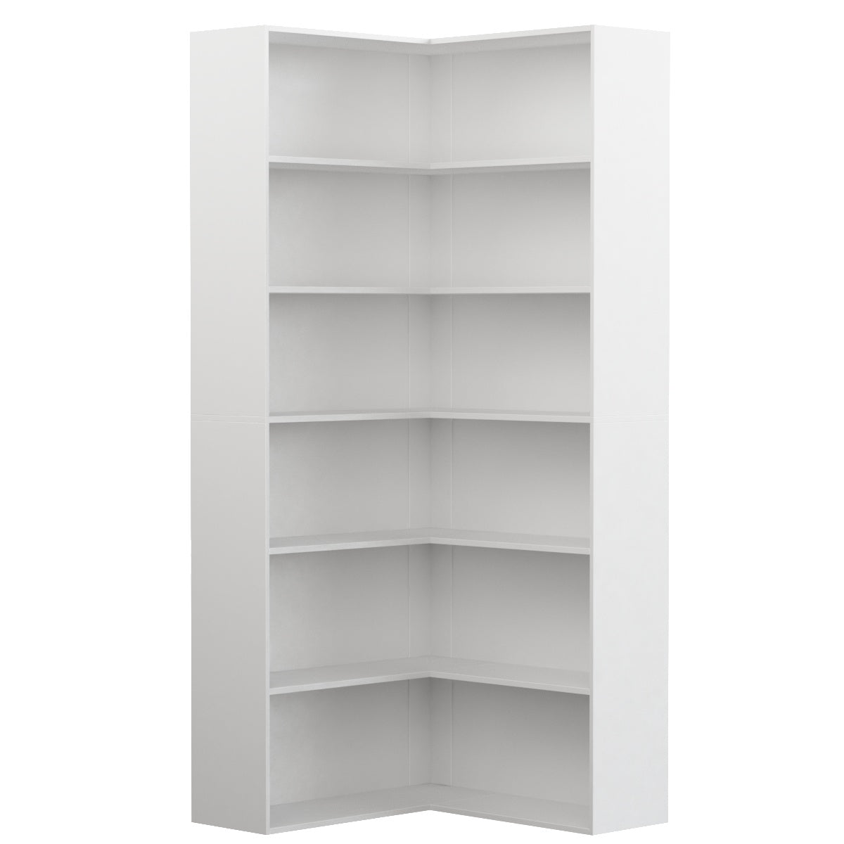 Hiphuta 6 Tier Corner Bookcase, Minimalist Modern Corner Bookcase for Office Living Room, White