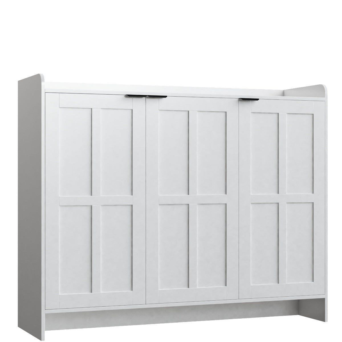 Hiphuta 6 Tiers Shoe Cabinet with Doors, Modern Minimalist Shoe Organizer for Entryway, White