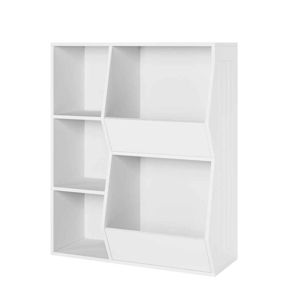 Hiphuta Kid’s Toy Storage Organizer, Wood Toy Organizer of 5 Cubes, Children's Bookcase, White