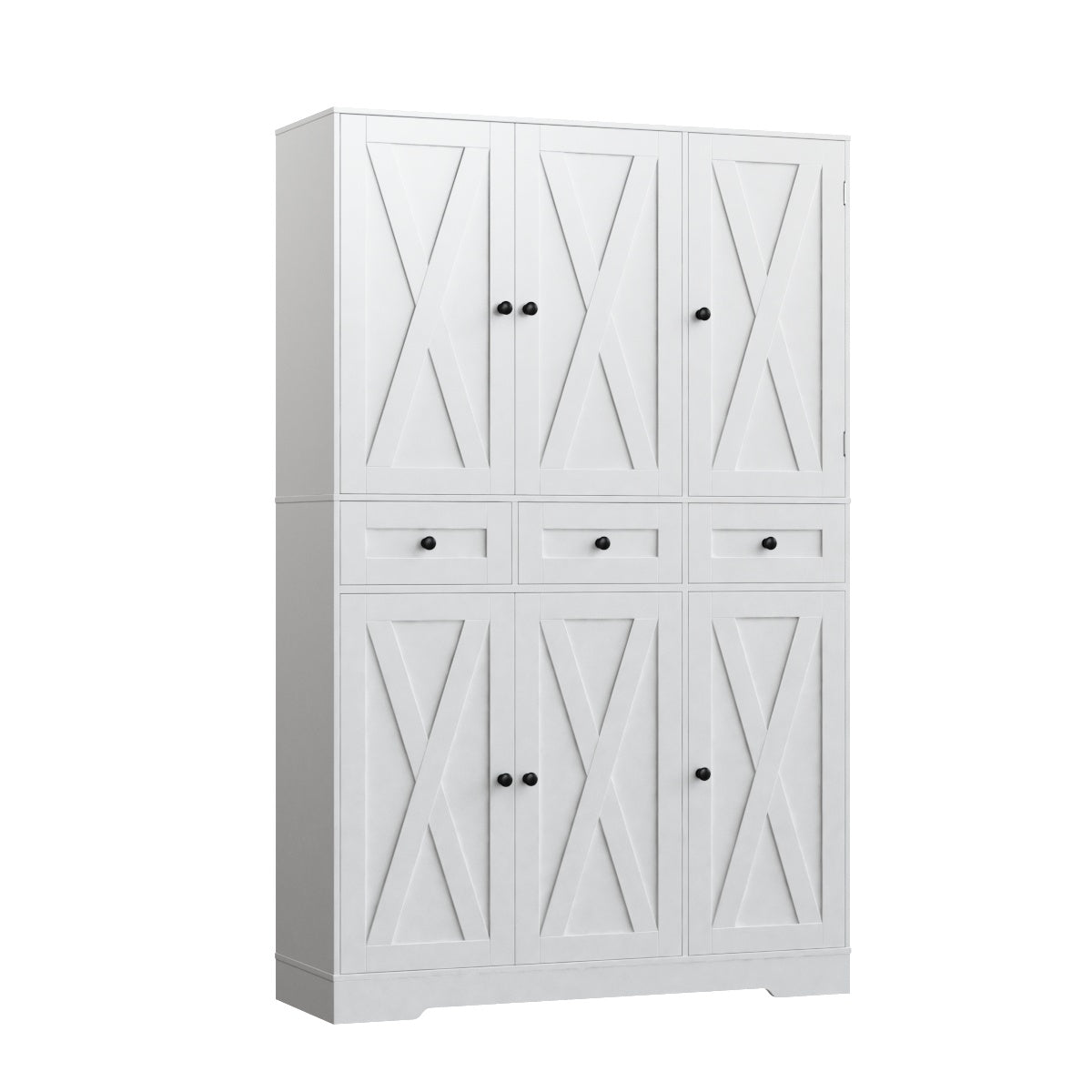 Hiphuta Farmhouse Kitchen Pantry Cabinet with Doors, Large Pantry Stroage Cabinet for Kitchen Dining Room, White