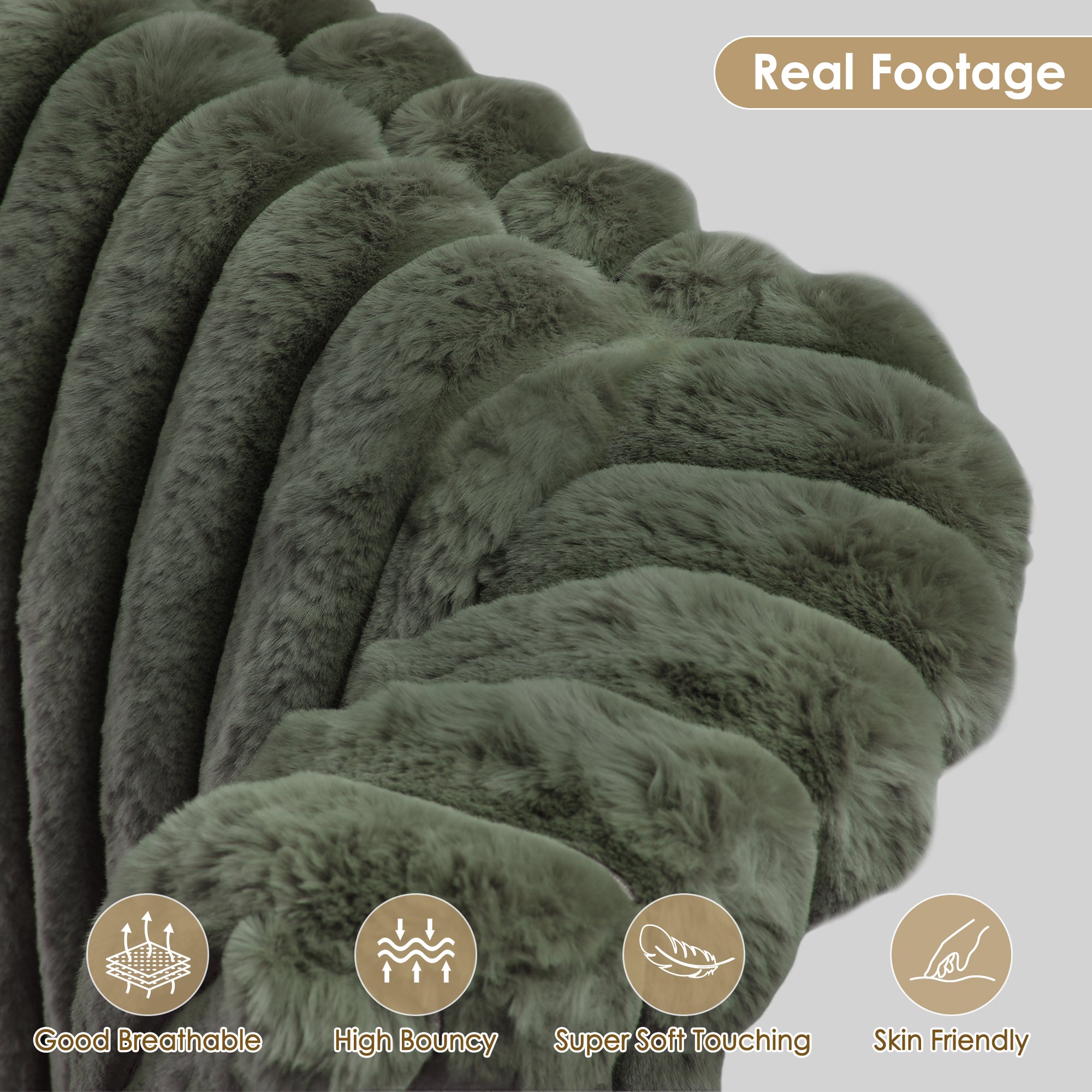 Hiphuta Modern King Size Corduroy Upholstered Bed Frame, LED Platform Bed Frame with 55"H Vertical Stripe Tufted Corduroy Velvet Wingback Headboard, Green