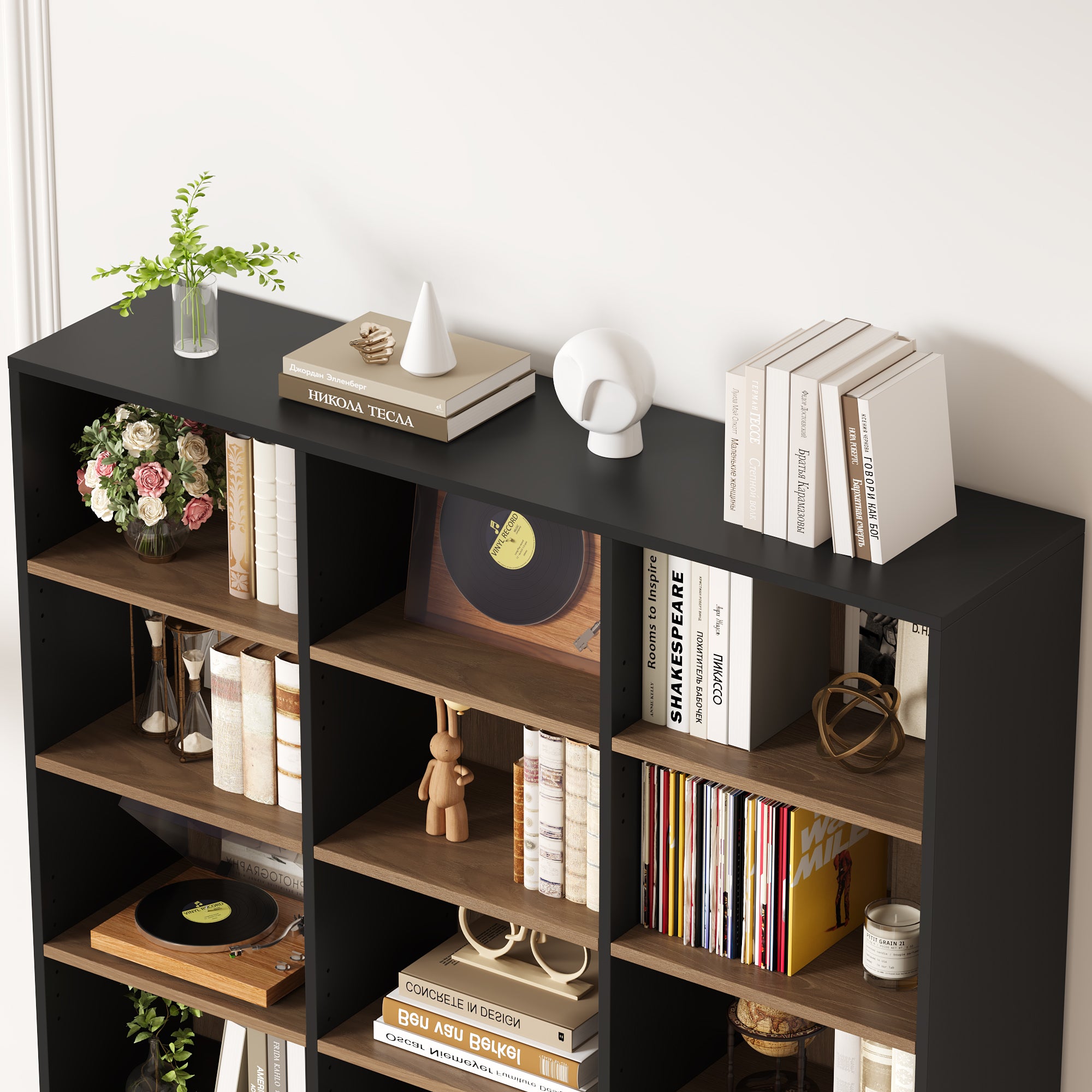 https://www.walmart.com/ip/Hiphuta-27-Cube-9-Tier-Bookcase-75-Tall-Triple-Wide-CD-Media-Storage-Organizer-with-15-Adjustable-Shelves-Freestanding-Display-Shelf-White/20350859792
