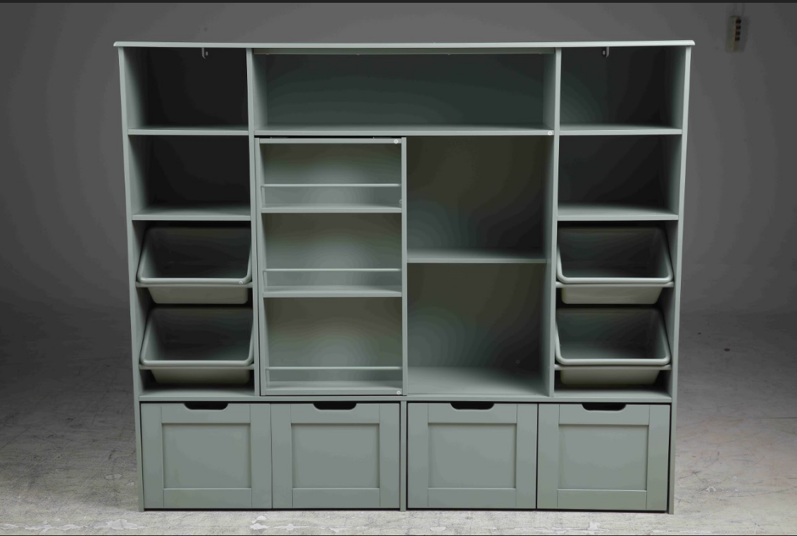 Hiphuta Kid Toy Storage with Bookshelf, Kid Toy Organizer with 4 Removable Drawers, Kid Bookcases with Toy Box for Kid Bedroom Playroom, Green